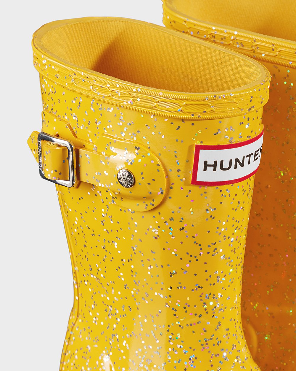 Bottes de Pluie Hunter Original Petits Giant Glitter Enfant Jaune PGJMVQU-96